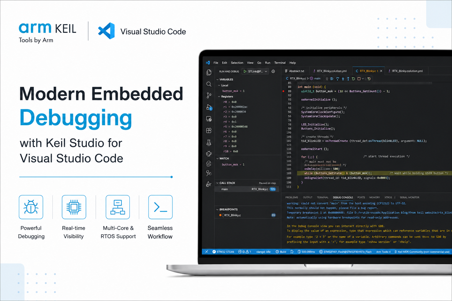 Modern Embedded Debugging with Keil Studio for Visual Studio Code
